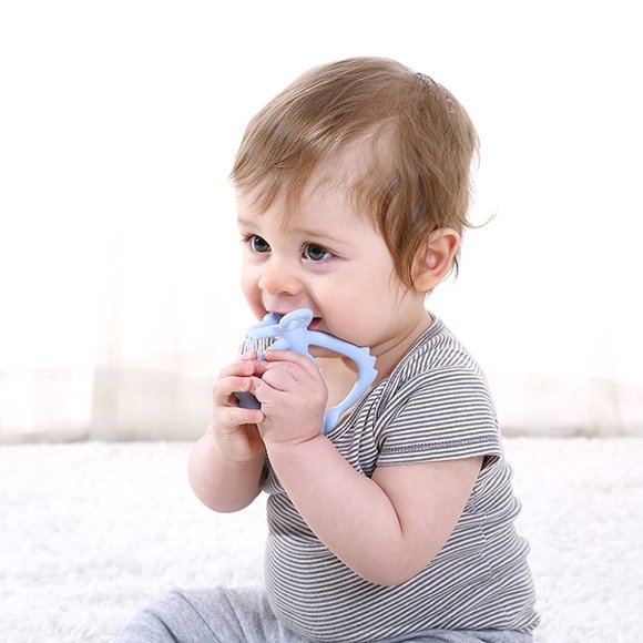 Mombella Hugging Monkey Teether Toy Light Blue New - Picture 8 of 9